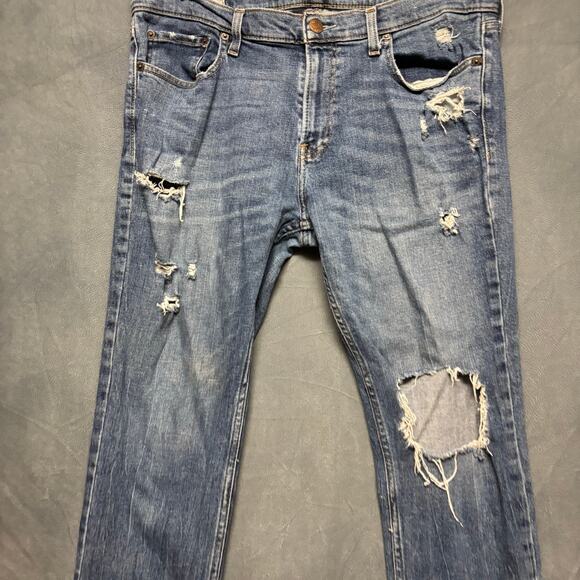 Hollister Jeans 36x32 Ripped Distressed Skater Streetwear Grunge Country Western - Picture 3 of 16